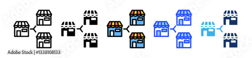 Franchise Icon Set With Multiple Style Collection
