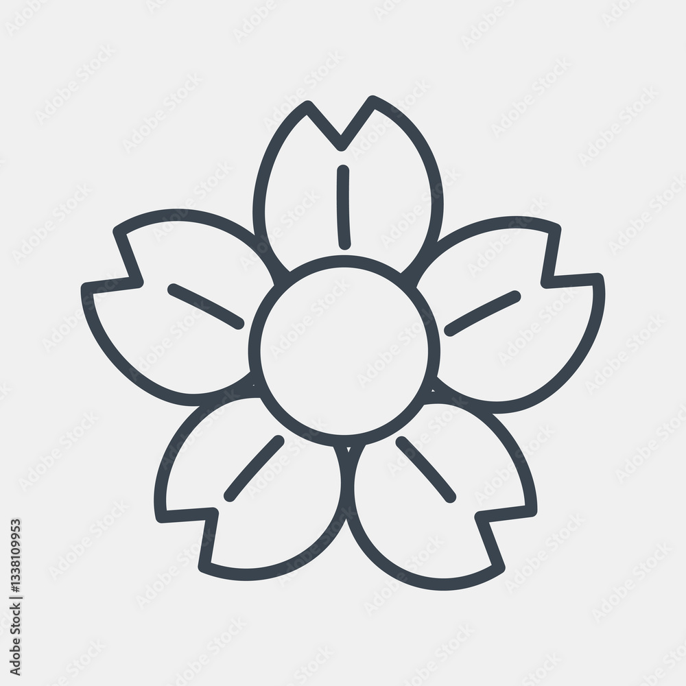 Icon chinese blossom. Chinese New Year celebration elements. Icons in line style. Good for prints, posters, logo, party decoration, greeting card, etc. Icon chinese blossom. Chinese New Year celebration elements. Icons in line style. Good for prints, posters, logo, party decoration, greeting card, etc.