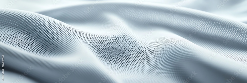 Waving Textile Fabric Close-up Showing Delicate Weave and Smooth Flowing Surface
