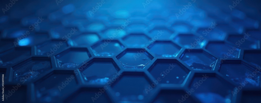 Deep blue hexagonal grid, subtle gradient effect , blue, abstract Deep blue hexagonal grid, subtle gradient effect , blue, abstract