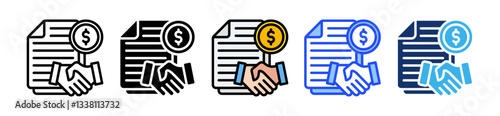 Agreement Icon Set With Multiple Style Collection