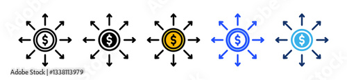 Market Share Icon Set With Multiple Style Collection