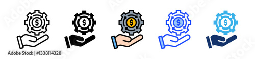 Financial Service Icon Set With Multiple Style Collection