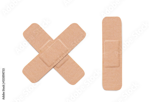 Adhesive bandage or  medical bandage. Sticking plaster isolated on transparency background.