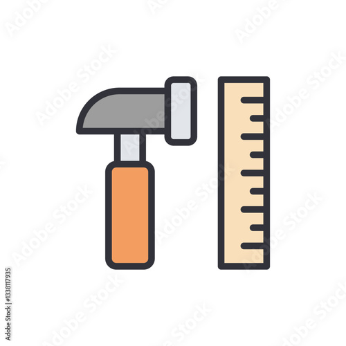Archeology tool colored icons, minimalist vector illustration ,simple transparent graphic element .Isolated on white background