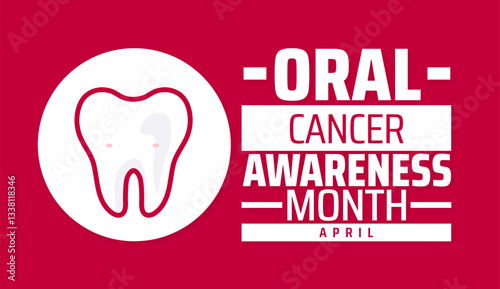 Oral Cancer Awareness Month background banner or poster design template. observed every year in  April. Holiday concept. Use to any Template, card, poster, placard, template.