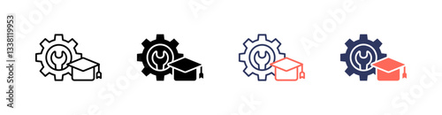 Vocational Multi Style Icon Set Vector 