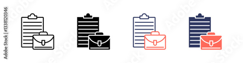 Planning Multi Style Icon Set Vector 