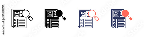 Recruitment Multi Style Icon Set Vector 