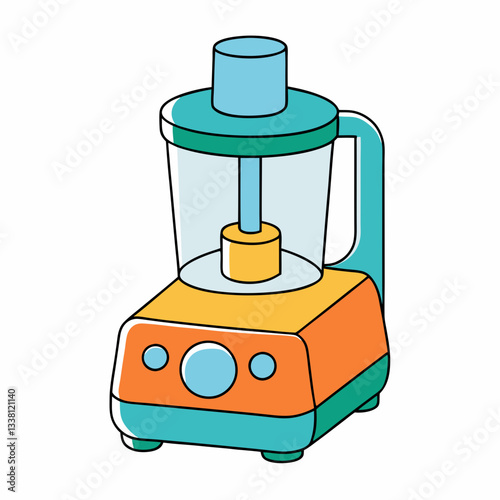 vector illustration of a food processor