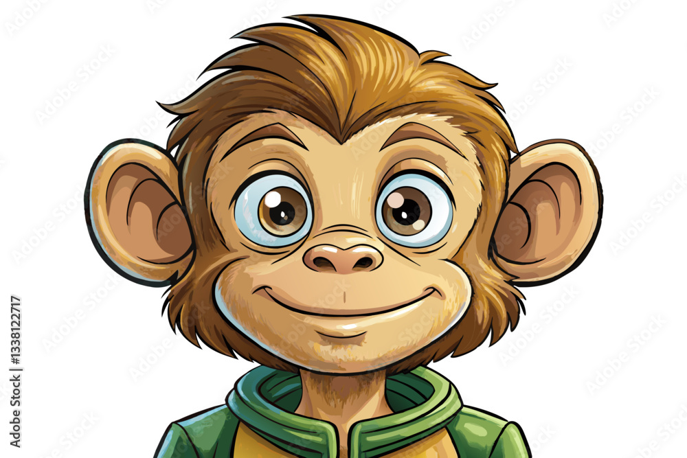 Obraz premium funny monkey kid with fashion wear in isolated background cartoon