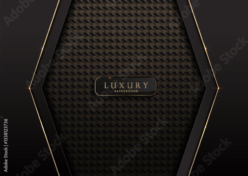 Luxury black gold abstract background with graphic pattern, perfect for Diwali and Islamic festival themes, business wallpapers, website and backdrops. Vector art, not AI-generated.