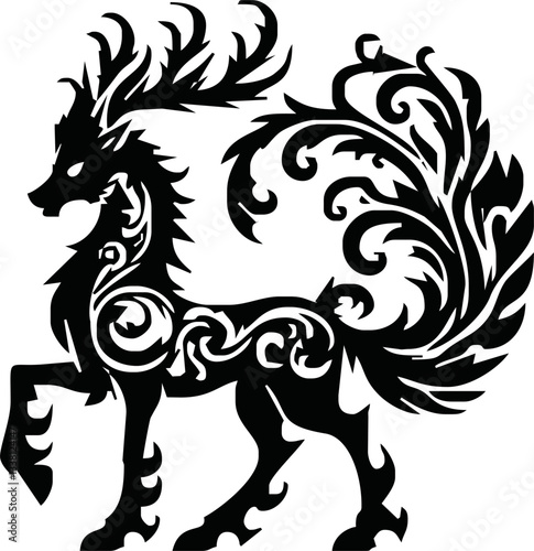 mythological deer logo for sticker or logo t-shirt design