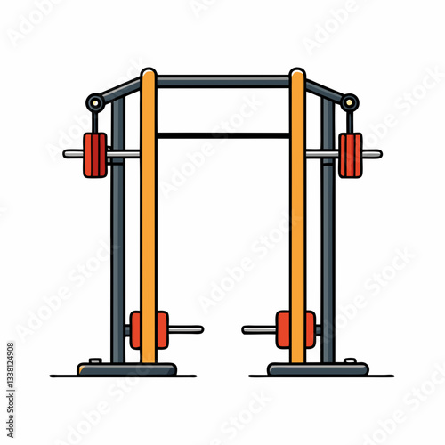 vector illustration of a smith machine