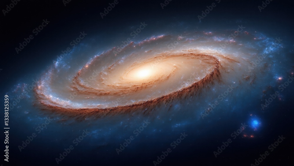 Fototapeta premium High-Resolution Spiral Galaxy Depicting Astronomical Beauty and Stellar Radiance
