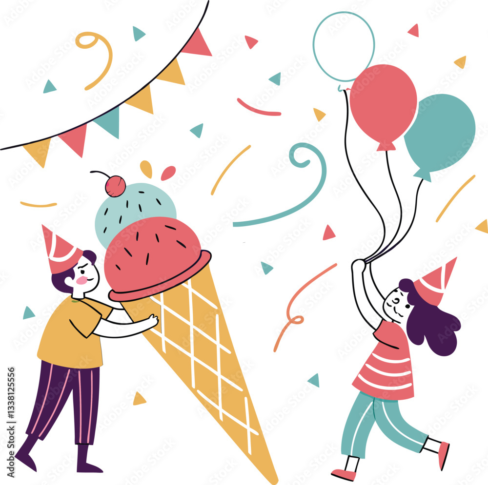 Naklejka premium happy birthday party