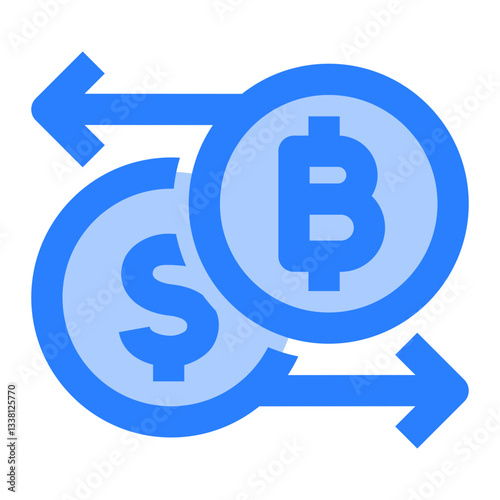 Exchange Icon. Exchange, Trade, Swap, Transfer, Convert, Currency, Transaction, Rate. Vector Icon Illustration