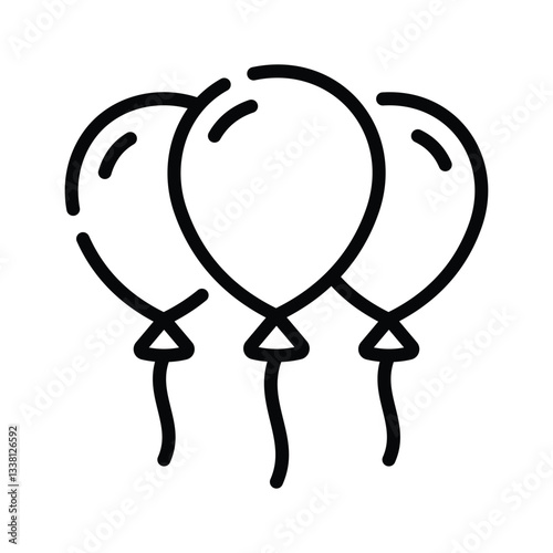 Get this visually appealing line style icon of balloons