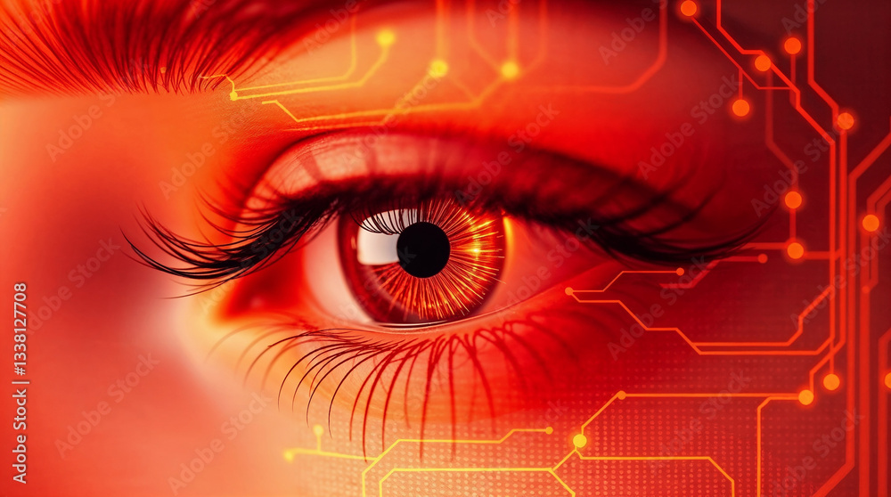 Fototapeta premium Concept image of eye and digital information