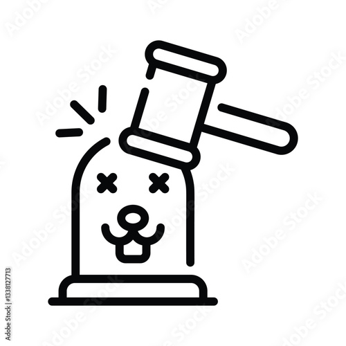 Get your hands on this outline icon of whack mole game