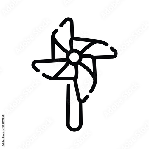 Easy to edit outline style icon of paper pinwheel