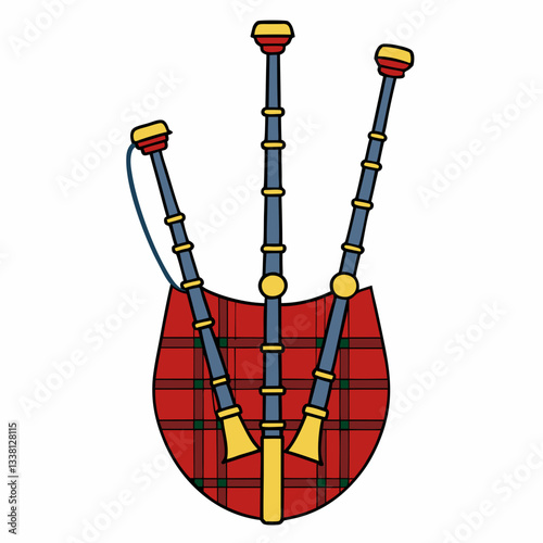 bagpipes on a white