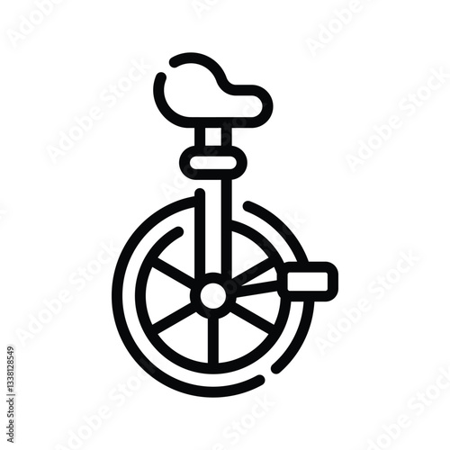A customizable line icon showing carnival unicycle