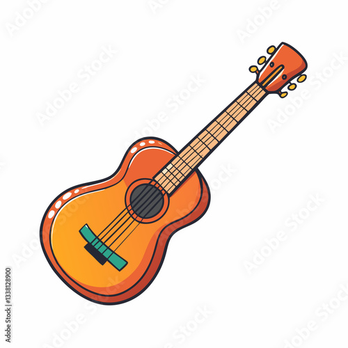 acoustic guitar isolated on white