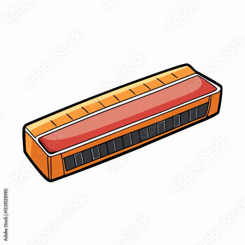 harmonica on white background