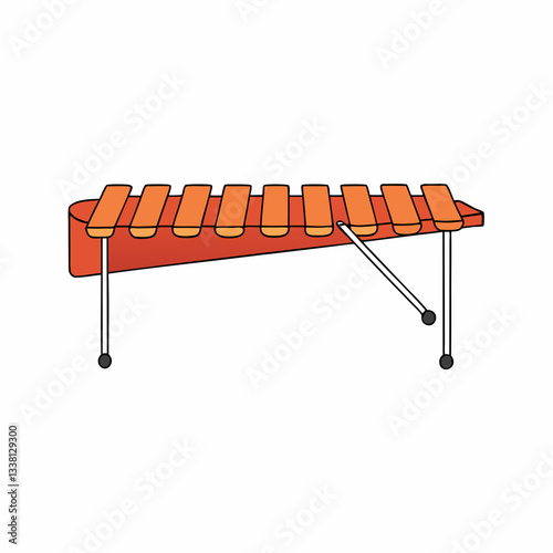 wooden marimba isolated on white