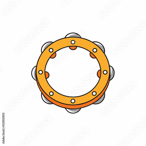 tambourine isolated on white background