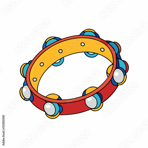 tambourine isolated on white background