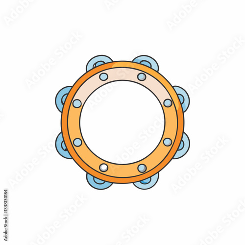tambourine isolated on white background