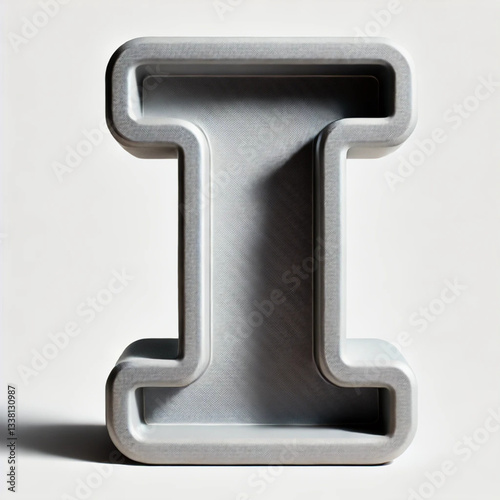 silver metal font I letter