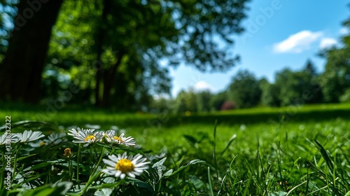 Sunny Meadow Daisies Bloom.