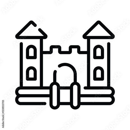 A well designed outline icon of bouncing castle