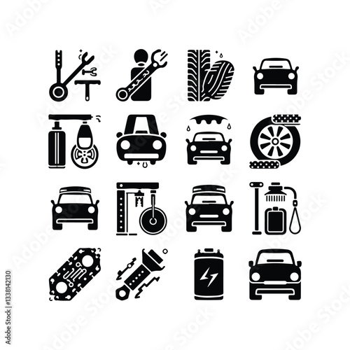 car repair service icon with wrench Car service & garage Car service icon set with editable stroke and white background. Auto service, car repair icon set. Car car icon Car service