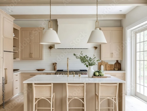 An elegant and well designed modern kitchen interior with island