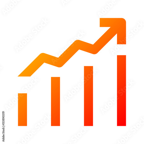 Growth Icon. Growth, Progress, Chart, Increase, Advance, Rise, Gain, Achievement. Vector Icon Illustration