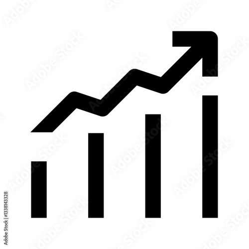 Growth Icon. Growth, Progress, Chart, Increase, Advance, Rise, Gain, Achievement. Vector Icon Illustration