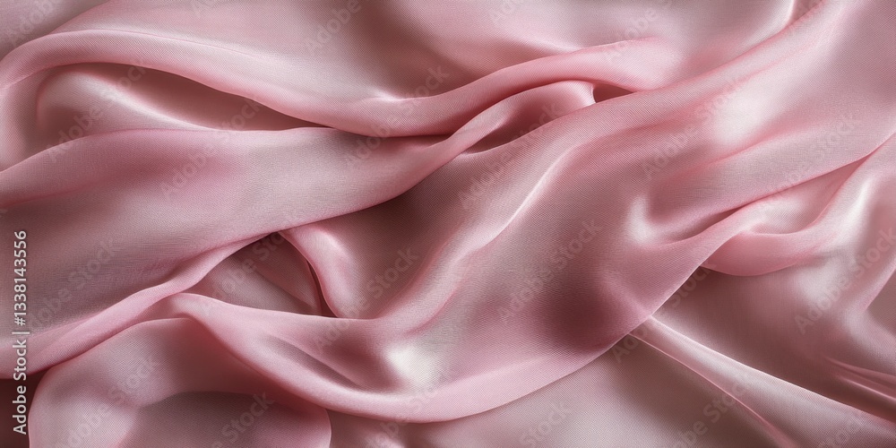 Fototapeta premium Luxurious soft pink silk fabric texture with gentle folds and elegant shine