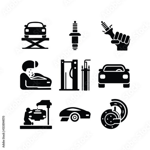 car repair service icon with wrench Car service & garage Car service icon set with editable stroke and white background. Auto service, car repair icon set. Car car icon Car service