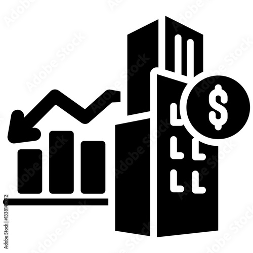 Bankruptcy icon in Glyph Style. Simple Vector Design. Simple Vector Glyph Icon