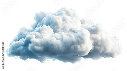 Realistic cumulus cloud floating on transparent background