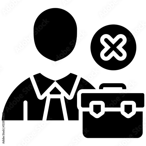 Unemployment icon in Glyph Style. Simple Vector Design. Simple Vector Glyph Icon