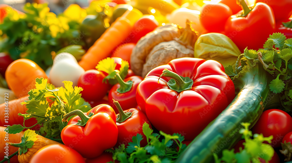 various fresh healthy vegetables background, created by generative ai various fresh healthy vegetables background, created by generative ai