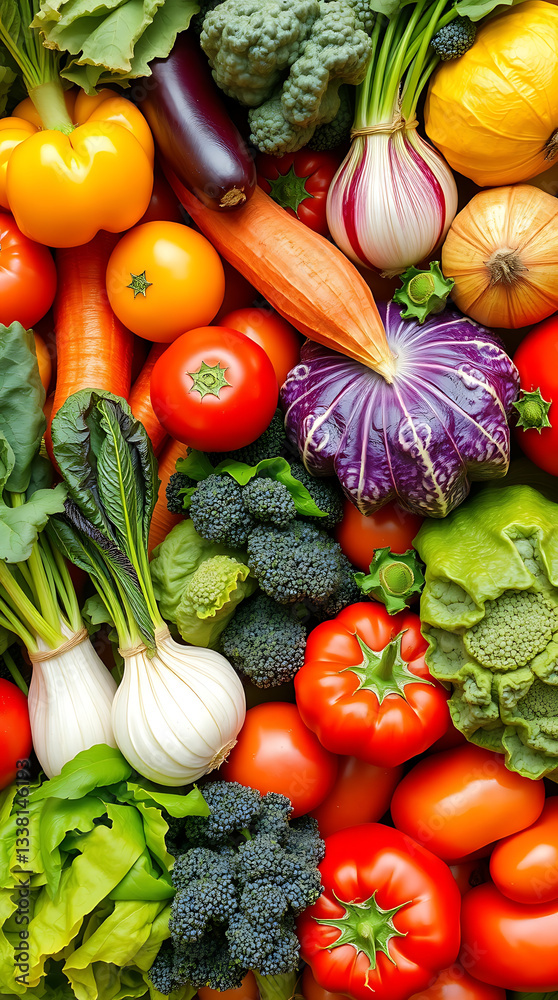 various fresh healthy vegetables background, created by generative ai various fresh healthy vegetables background, created by generative ai