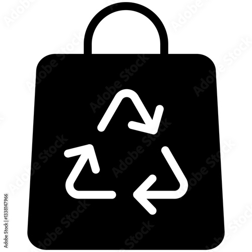 Recycle Shopping Bag Solid Icon