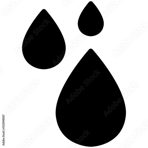 Water Droplets Solid Icon