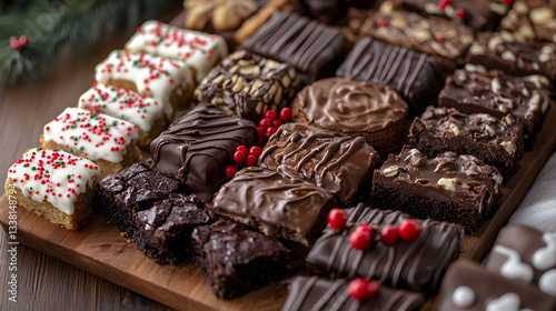 Assorted Chocolate and Festive Holiday Treats Displayed